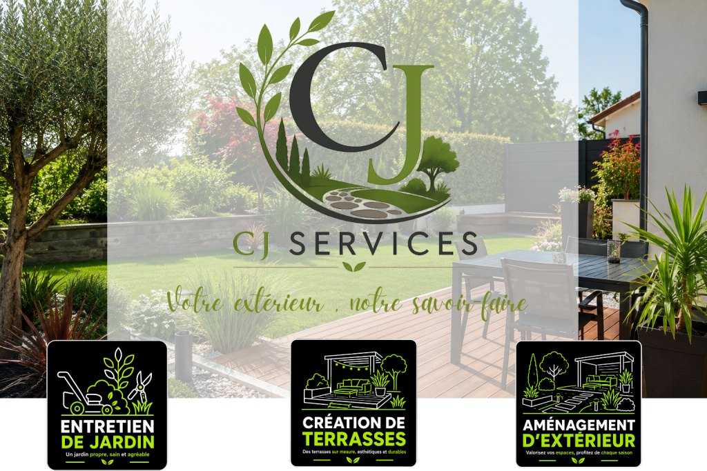 CJ- SERVICES, Paysagiste à Clermont-Ferrand (63) pour l'entretien de vos jardins , la création de terrasses et l'aménagement extèrieur